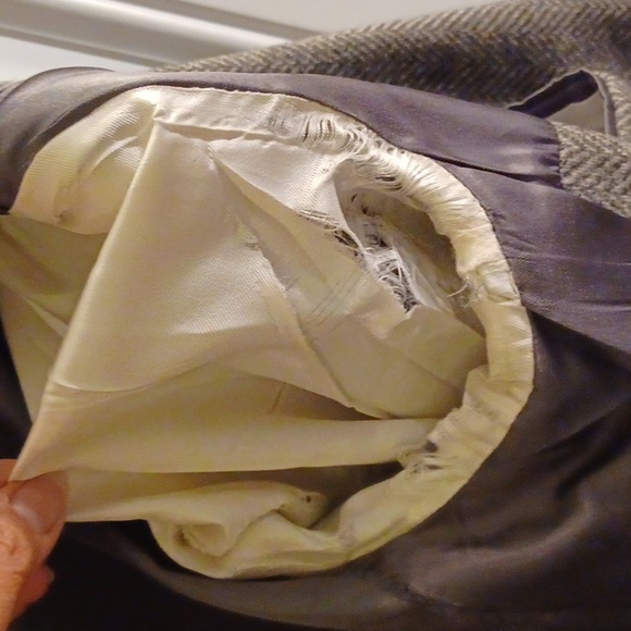 Men's Retro Wool Houndstooth Sports Jacket 44R Dark Gray - Picture 7 of 8